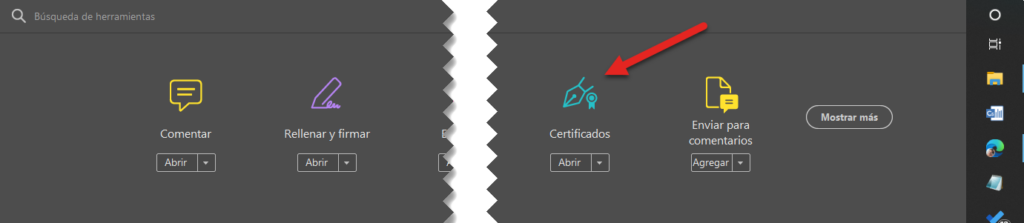 Usar la herrameinta de Certificados para firmar un PDF con Certificado Digital
